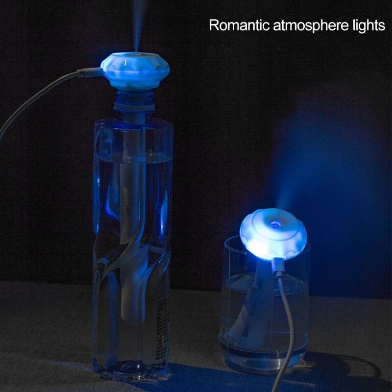 USB Mini ultradźwiękowy nawilżacz powietrza lampa LED USB dyfuzor olejków eterycznych oczyszczacz samochodowy Aroma Anion Mist Maker z romantyczne światło