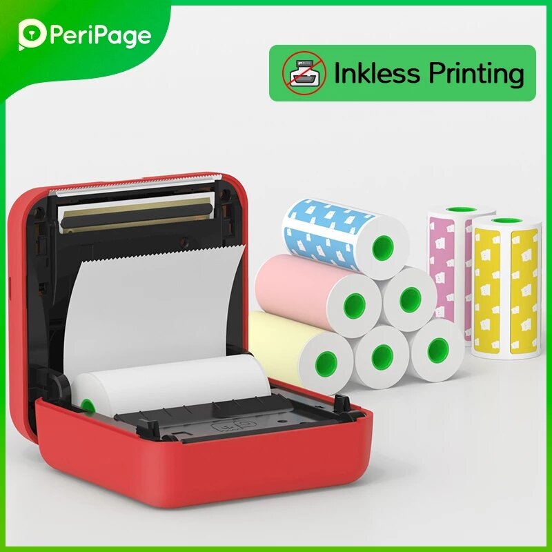 Mini impresora de bolsillo Peripage A6 para teléfono móvil, impresora térmica de fotos de 304dpi, Color verde púrpura, Regalo para Android e IOS, novedad
