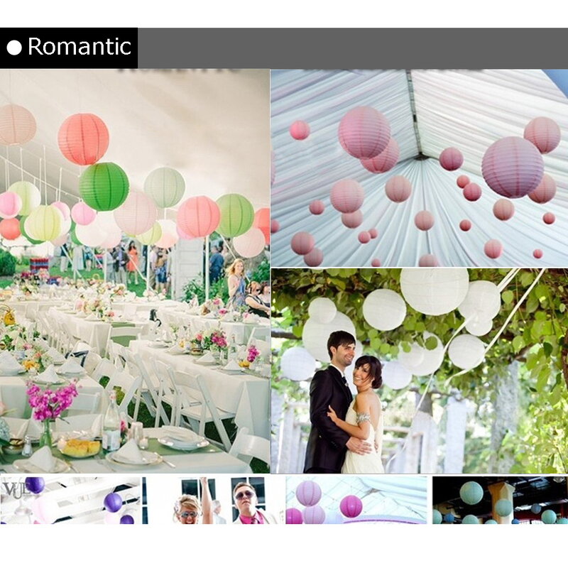 Farolillos chinos de papel redondos Multicolor, decoración para fiesta de boda, 8 ", nuevo
