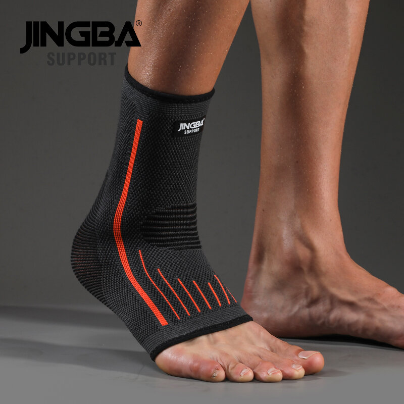 JINGBA สนับสนุน 1 PCS 3D การบีบอัดสายคล้องคอไนลอนข้อเท้า Protector สนับสนุนข้อเท้าฟุตบอลบาสเกตบอลข้อเท้าข้อเท้าป้องกัน
