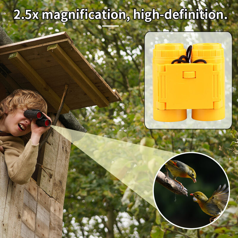 Binocular plegable para niños, telescopio portátil, herramienta de observación al aire libre, alta resolución