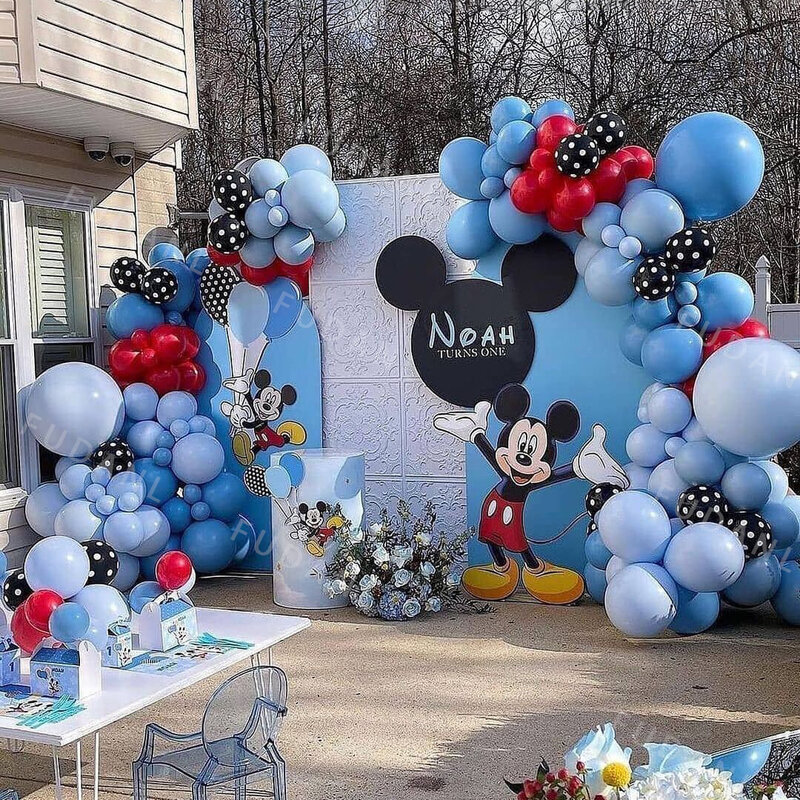 173 Stuks Disney Mickey Mouse Party Ballonnen Set Boog Slinger Kit Voor Jongens Meisjes Verjaardag Bruiloft Decoratie Benodigdheden Kinderen Geschenken
