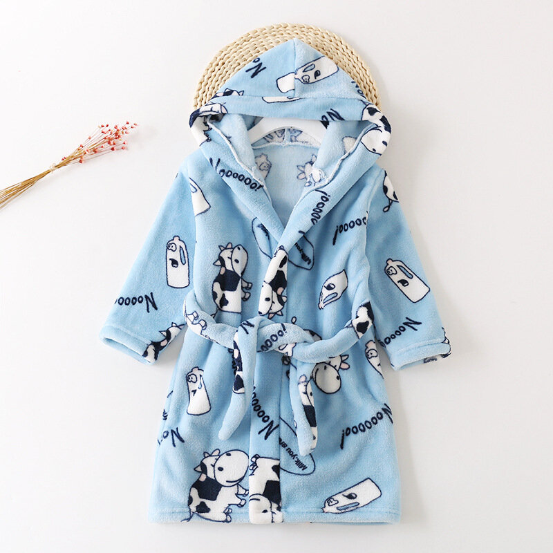 Accappatoi per bambini flanella inverno bambini Sleepwear Robe Infant pigiama camicia da notte per ragazzi ragazze pigiama 8-2 anni vestiti per bambini