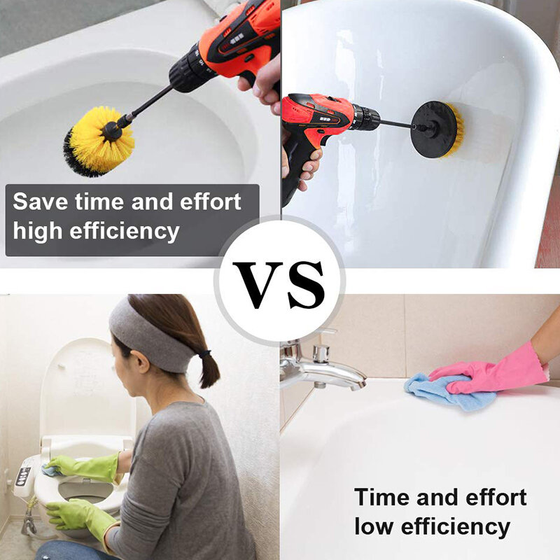 3/4/5/7 pçs/set esfrega escovas broca acessório kit purificador de energia limpeza broca escova com extensor purificador de energia para o banheiro