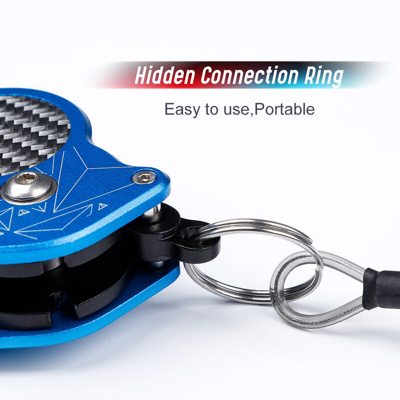 Noeby-agarre de pesca plegable, controlador de anzuelo de pescado ajustable con anillo de conexión, herramienta de pesca, aleación de aluminio