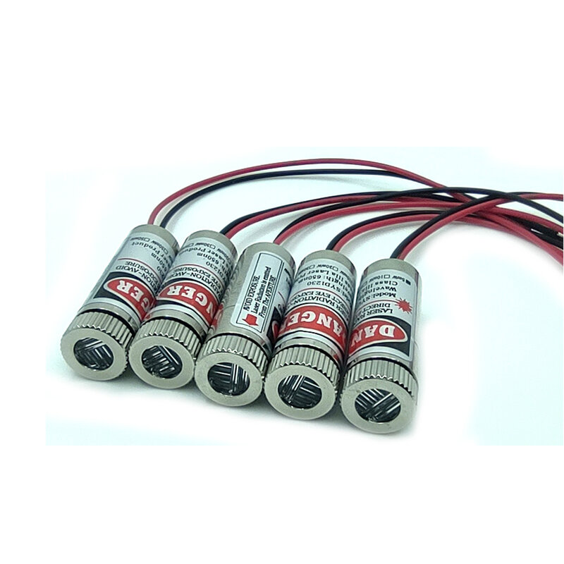 Module Laser rouge LED industriel, 5 pièces, croix 58 °/croix 90 ° 650nm 5mW 12x35mm 1235 3-5V, Module Laser rouge focalisable réglable 12mm