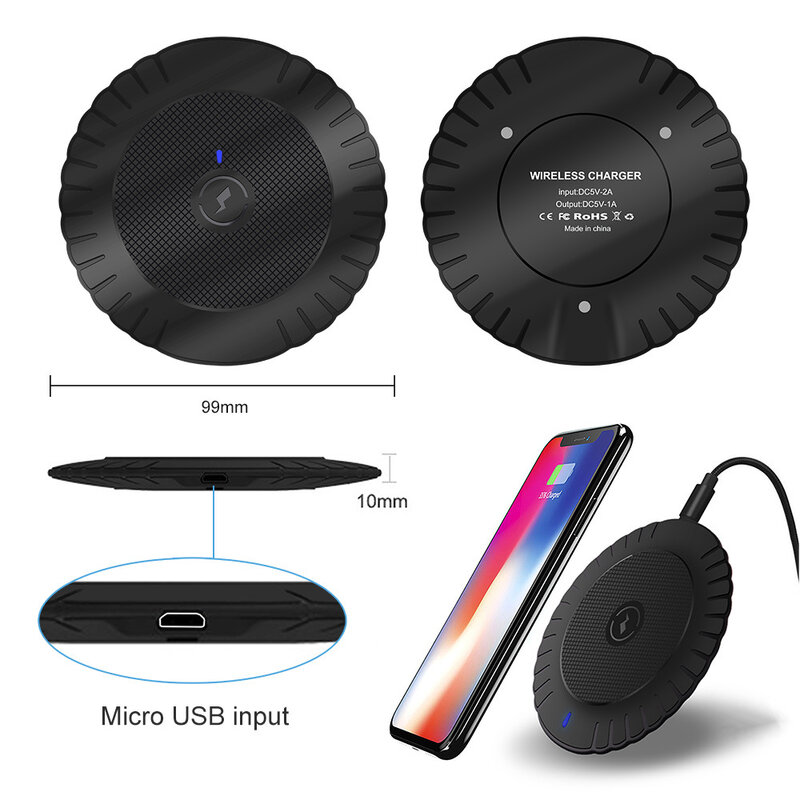 10W Fast Qi Wireless Charger For Samsung S23 S22 S20 S10 Huawei Xiaomi USB Quick Charging Pad for iPhone15 14 13 12 11 XSMAX XR