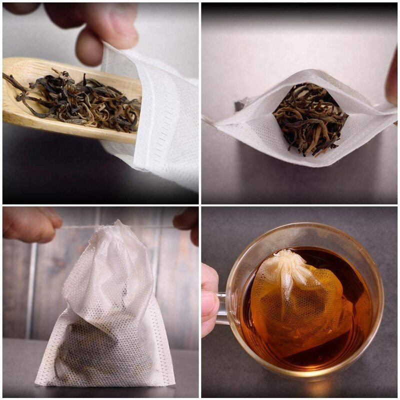 ถุงกรองชาแบบใช้แล้วทิ้ง1000/2000ชิ้นถุงชาแบบใช้แล้วทิ้งสำหรับใส่ชาแบบหลวมๆพร้อมเชือกรัดสำหรับใส่กาแฟชาเปล่า