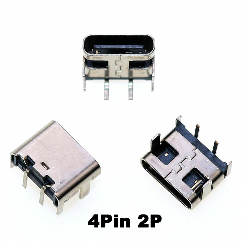 YUXI 1PCS Micro USB 3.1ประเภท-C 4Pin 2Pin 2P หญิงสำหรับโทรศัพท์มือถือชาร์จพอร์ตชาร์จ Socket