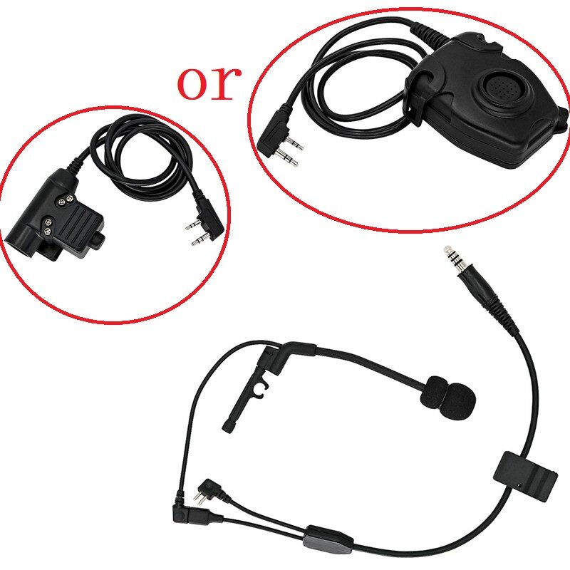 Set Kabel Y Taktis dengan U94 atau CB Tor PTT Cocok untuk Headset COMTAC I II III XPI Headset Airsoft Taktis