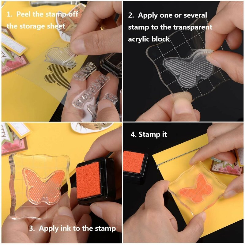 Acryl Stempel Blok Clear Stempelen Gereedschap Set Met Raster Voor Scrapbooking Ambachten Kaart Maken