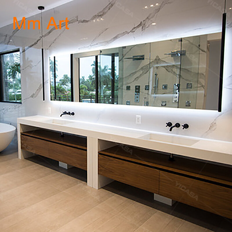 2020 Italiand Designer แนะนำล่าสุดใหม่ Luxury Design Hotel Double Sink ห้องน้ำตู้ Vanity