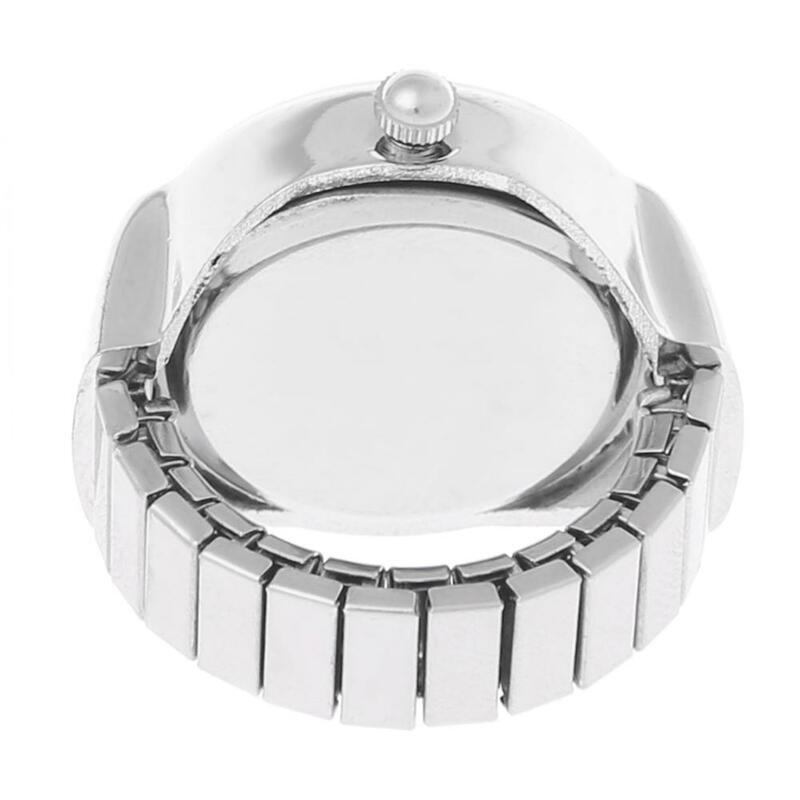 Feminino dial quartzo analógico dedo anel relógio borboleta elástico presente criativo aço