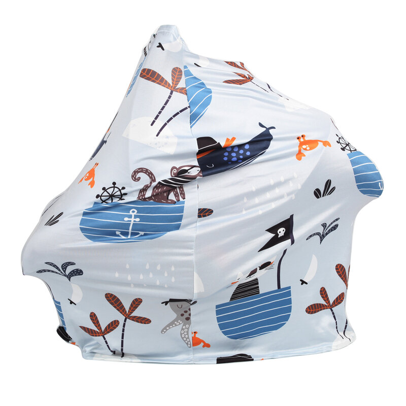 Capa de enfermagem do bebê poncho multi uso capa para assento de carro do bebê dossel carrinho de compras capa dos desenhos animados impressão