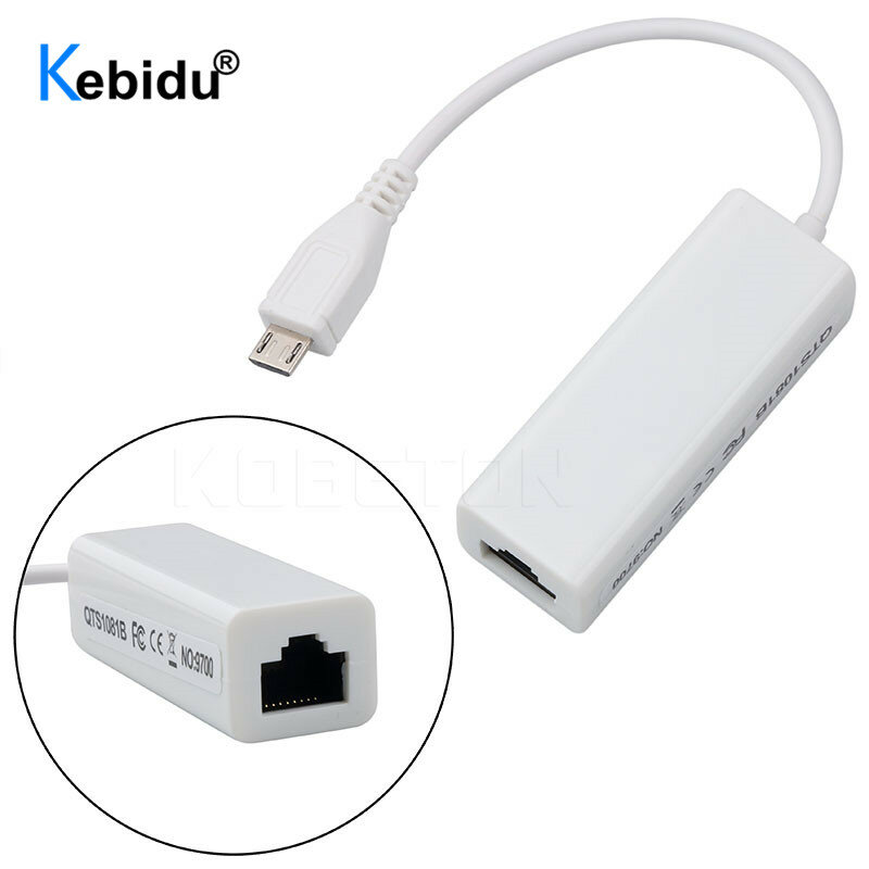 Kebidu-بطاقة شبكة Micro USB إلى RJ45 ، 100 ميجابت في الثانية ، 10/2.0 ميجابت في الثانية ، محول إيثرنت ، USB Lan ، للكمبيوتر الشخصي والكمبيوتر المحمول والأجهزة اللوحية