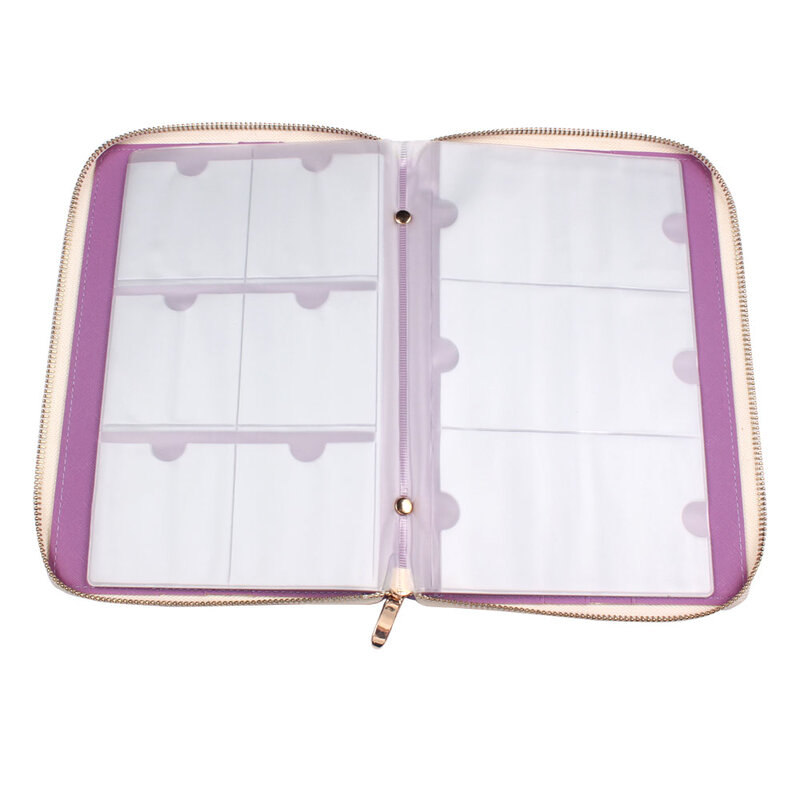 72Slots SingleZipper Rectangle Nail Stamping Plate Holder Stamp Template Organizer Empty Case Pink/Purple Storage Bag 6*12/6*6cm