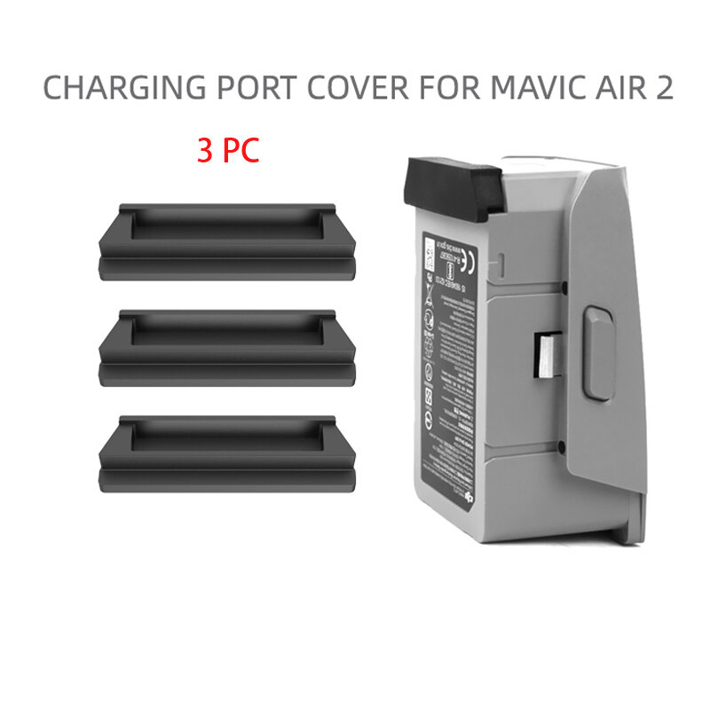 3pcs Battery Charging Port Protector Silicone Dustproof Plug Cover Cap for DJI Mavic Air 2/DJI AIR 2S Drone Accessories