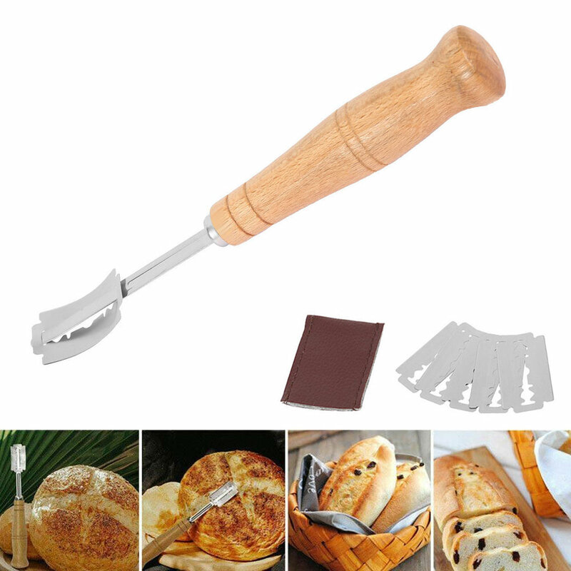 Bread Cutters Tools Bakery Scraper Bread Knife/Slicer/Cutter Dough Breads Scoring Lame with Blades and Cover Baking Pastry Tools