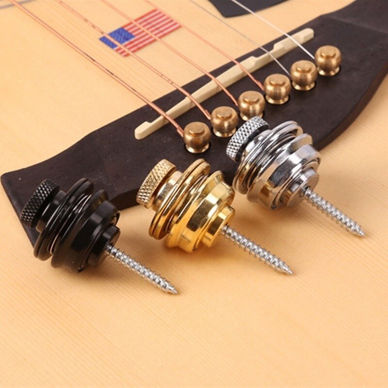 1 pçs correia da guitarra bloqueio straplock botão fivela de guitarra skidproof para acústico cinta de baixo elétrico