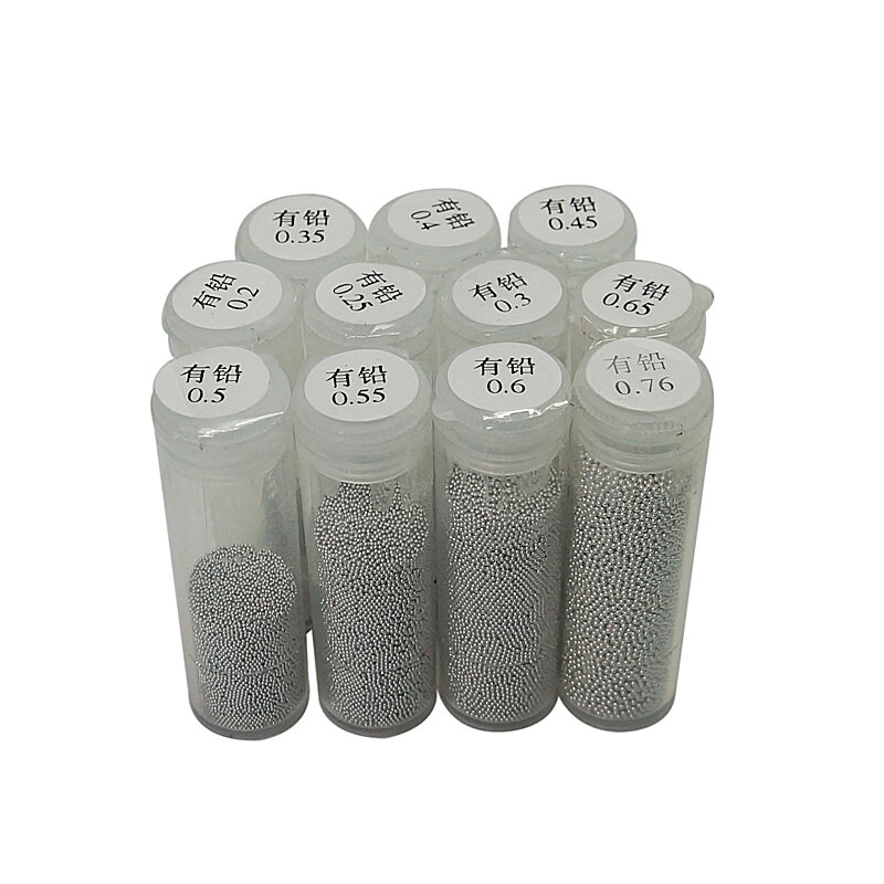 1 pz 25K Tin tin BGA Reballing Balls 0.2 0.25 0.3 0.35 0.4 0.45 0.5 0.55 0.6 0.65 0.76mm per BGA reballing stencil reapir kit