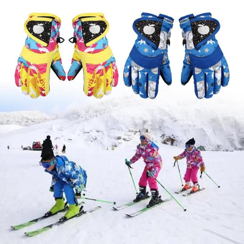 1 para rękawice narciarskie wysoka izolacja ocieplenie utrzymanie wodoodporne zimowe Unisex dzieci rękawice na śnieg na zewnątrz