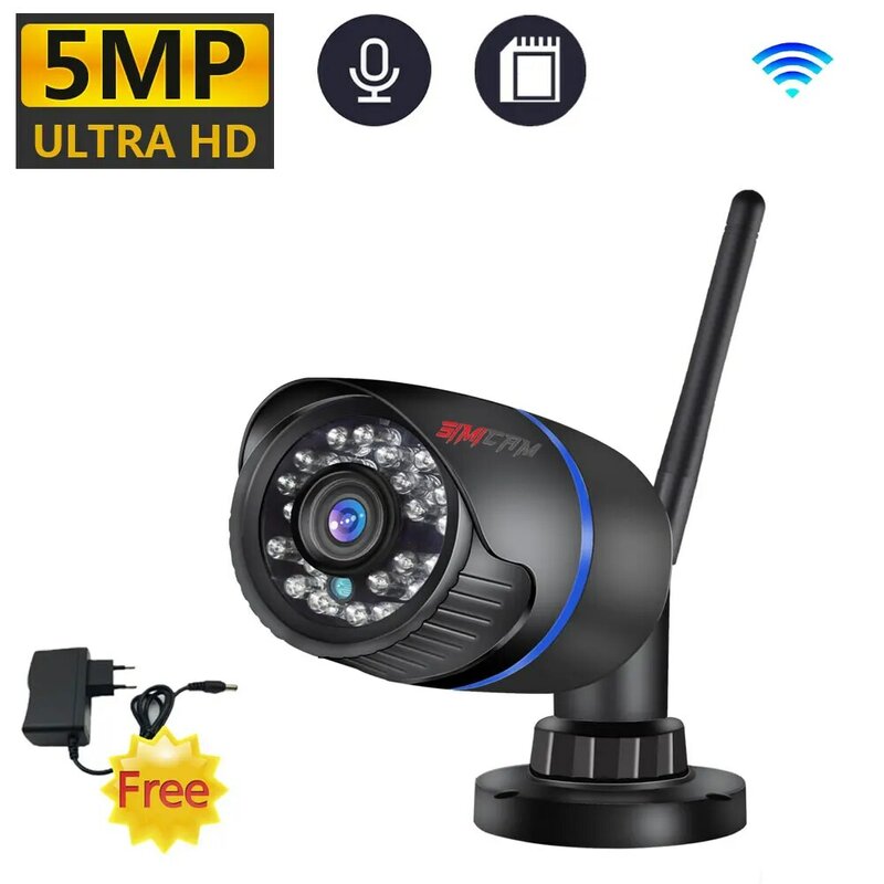 simicam 5MP 2KHD smart Wifi IP Camera Outdoor ONVIF P2P Audio CCTV With SD Card port Wireless ICSee Video Surveillance with wifi