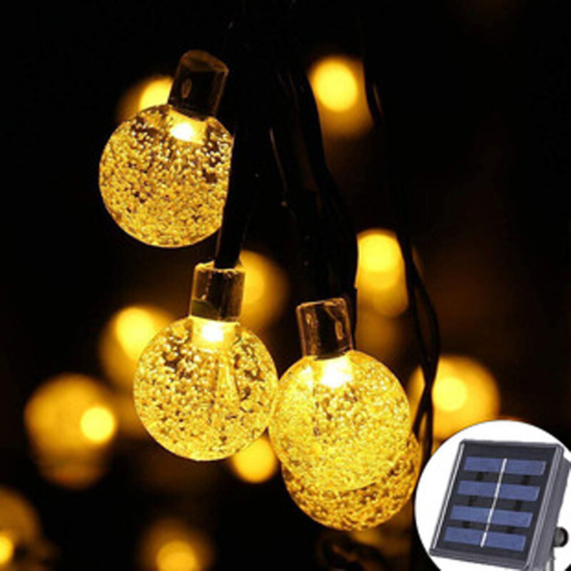 Cadena de luces LED solares impermeables, 6,5 m, para jardín, exterior, Navidad, fiesta, lámpara Led, decoración del hogar