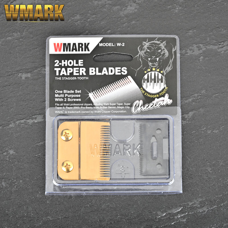 WMARK W-2 Professionnel 2 Trous stagger-dents Clipper Lame mobile avec vis Lame de rechange matériau de haute qualité