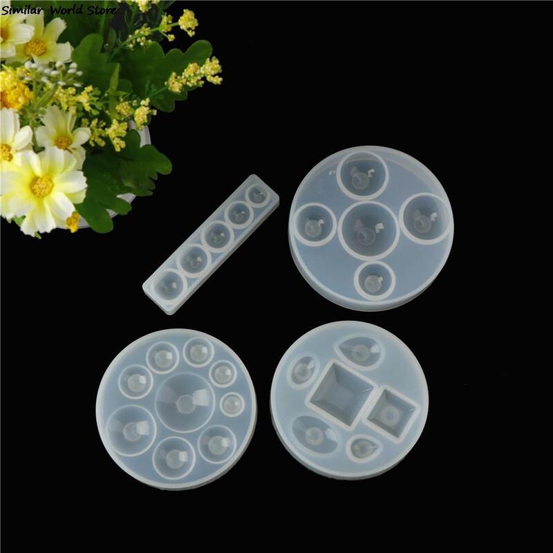 Molde de silicona de diseño circular para anillo, herramienta de fabricación de joyas, molde redondo de silicona transparente DIY, molde de resina epoxi