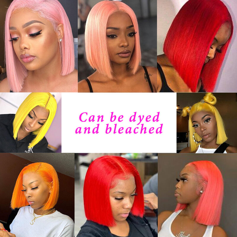 Lace Front Human Hair Bob Wigs Pre Plucked 13x4 Lace Frontal Short Bob Wig Peruvain 100 Remy Human Hair Wigs 150% Densty