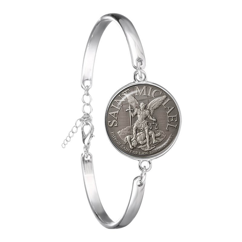 Fashion Bracelet Archangel St.Michael Protect Me Saint Shield Protection Charm Russian Orhodox Bangle Jewelry For Holy Gift