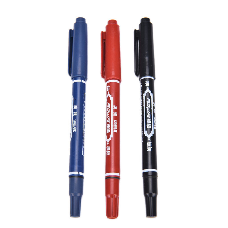 1pc 3 Farben Permanent Farbe Marker Stift Twin Tipps Verdoppelt Headed Haken Linie Für CD DVD Media Disc Schnell-trocknen Schreiben Stifte