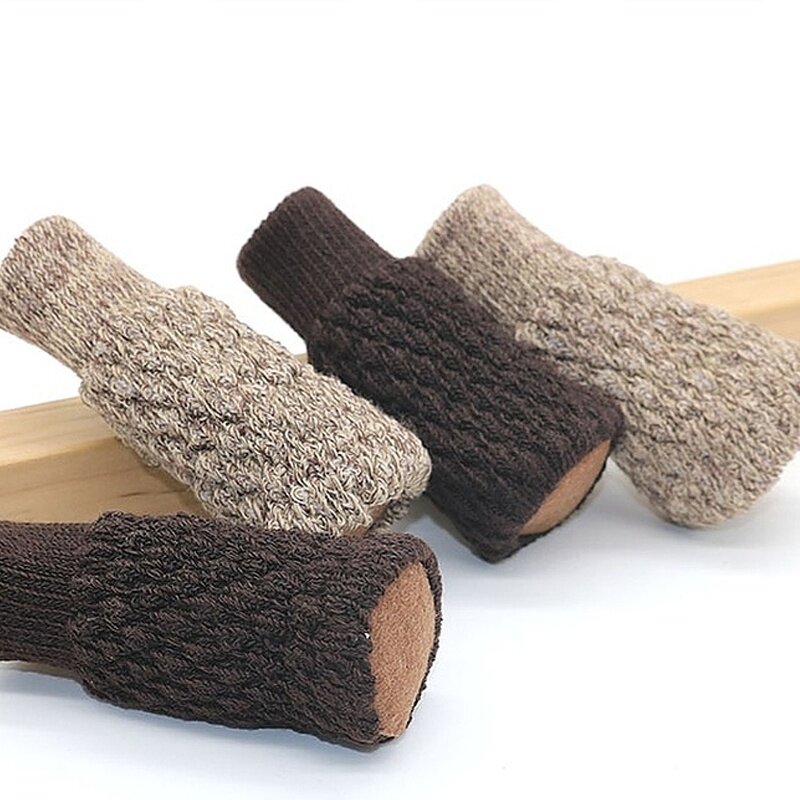 4 stücke Möbel Füße Abdeckungen Tisch Boden Protector Stuhl Bein Socken Nicht-Slip Gestrickt Möbel Pads