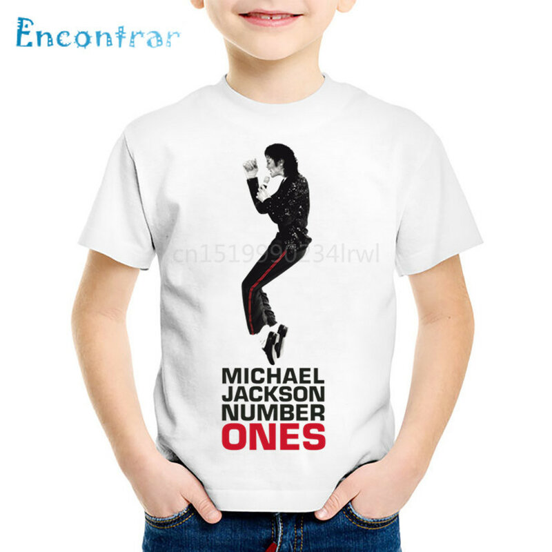 Camiseta moderna de Michael Jackson Rock N Roll para niños, Tops de verano para niños, ropa informal para bebés, oHKP5145