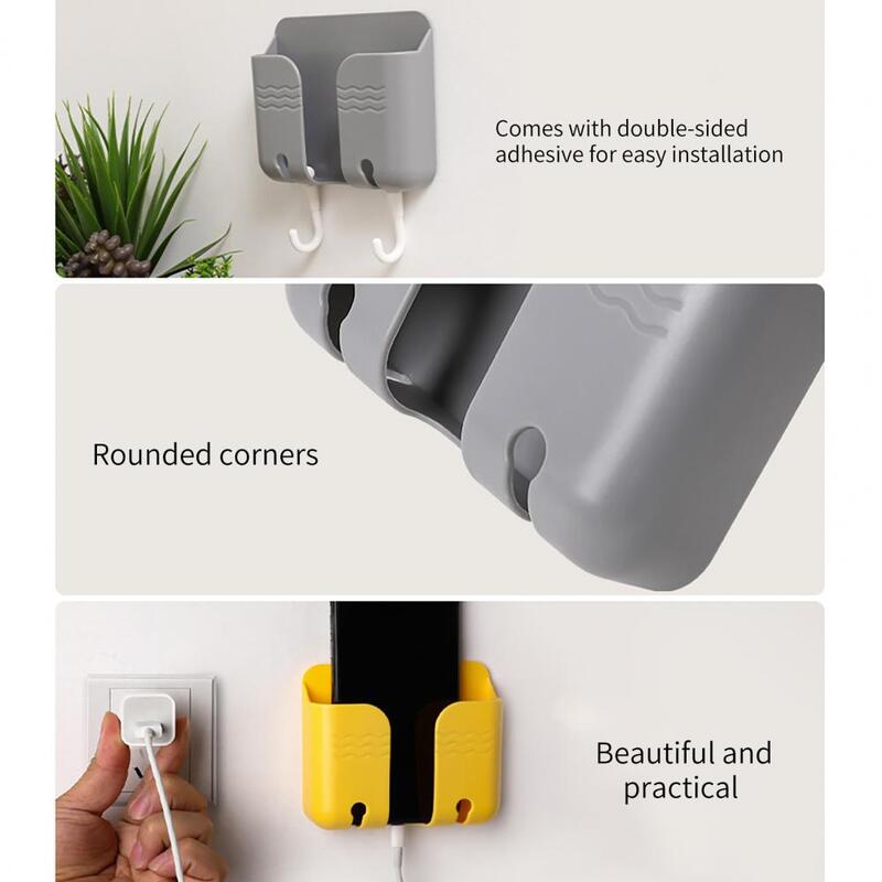 Hanging Holder Punch-free Multifunctional Reversed Charging Hole Wall Mounted Phone Storage Shelf Eco-friendly Durable for Home