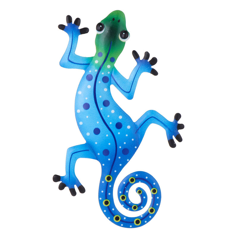 1 шт. металлическая ящерица Gecko, Настенный декор с животными, художественная Ремесленная скульптура, подвесная комнатная и уличная для дома, ...