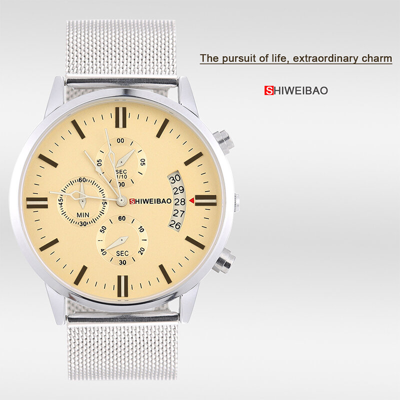 Shiweibao 2020 الأعمال الفاخرة الساعات للرجال مقاوم للماء تاريخ ساعة الذكور ساعة غير رسمية الرجال كوارتز ساعة معصم Relogio Masculino