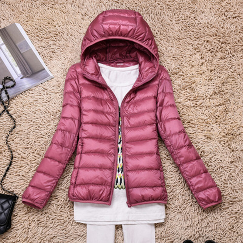 여성용 경량 패딩 재킷, 2021 봄 후드 초경량 덕 다운 코트, 따뜻한 겨울 다운 코트