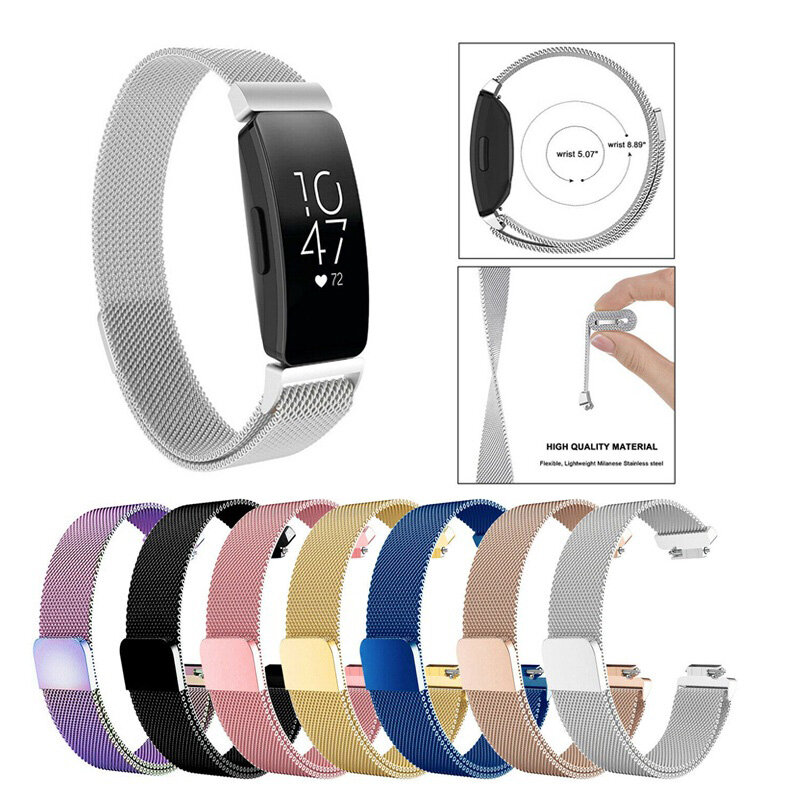 Pasek do zegarków Fitbit Inspire HR Band milanese loop magnetyczny zamiennik ze stali nierdzewnej do Fitbit Inspire Smart Accessories