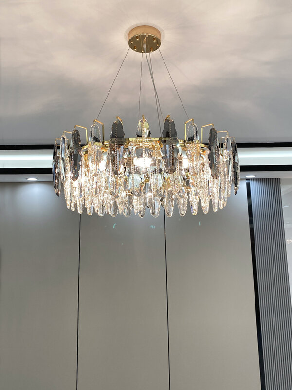 Lustre de teto luzes led k9 cristal sala jantar lâmpada quarto clássico dl marca