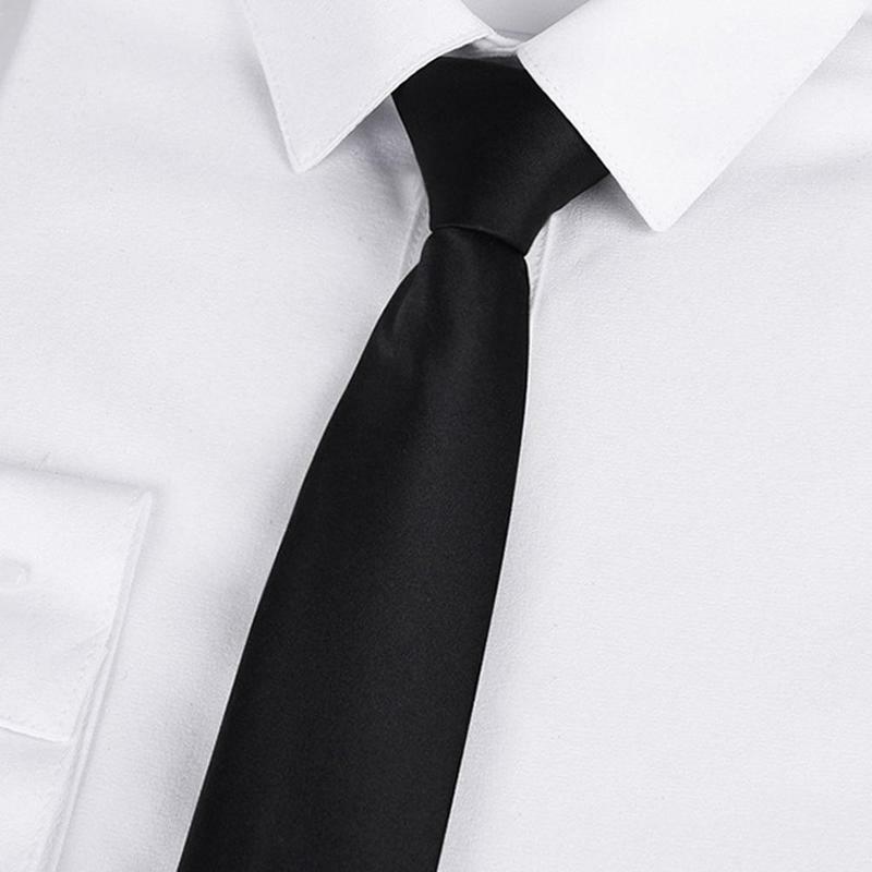 ผู้ชายขี้เกียจซิป Tie คลิปสีดำผู้ชาย Tie ความปลอดภัยผูกผู้ชายผู้หญิง Unisex Tie เสื้อผ้าเนคไท Flight Attendant สีดำ tie