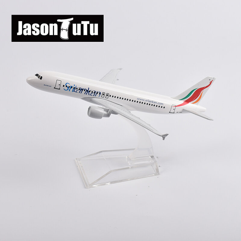 Модель самолета JASON TUTU 16 см из Шри-Ланки, модель самолета аэробуса A320, Литые металлические самолеты масштаба 1/400, Прямая поставка