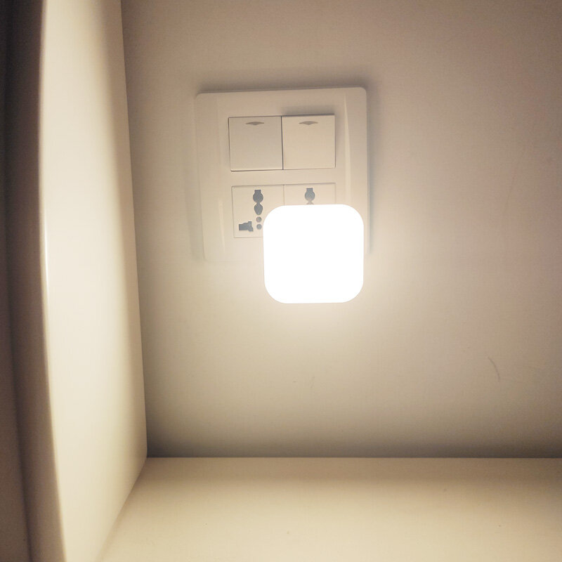 2021 Lampu Malam dengan Plug EU Sensor Gerak Pintar LED Lampu Malam Lampu Plug Dinding Lampu Samping Tempat Tidur WC untuk Lorong Jalur A8