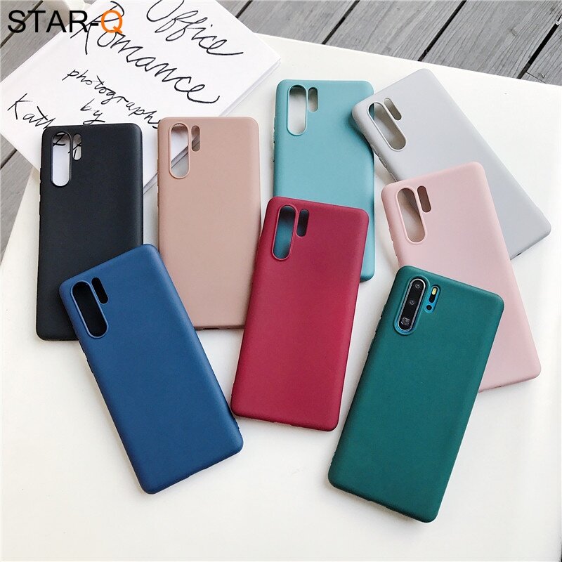 candy color silicone phone case for huawei p30 lite pro p20 lite p smart plus 2019 2018 matte soft tpu back cover