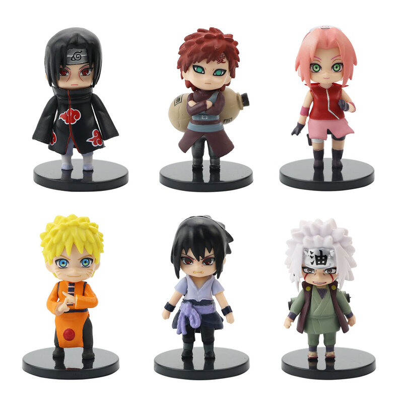 Populer 12 Buah/Set Anime Naruto Shippuden Hinata Sasuke Itachi Kakashi Gaara Figur Anime Versi Q PVC Figur Mainan Boneka Anak Hadiah