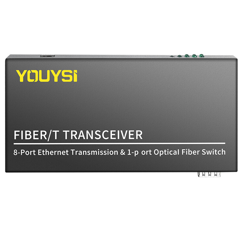 Conversor dos meios da fibra de youysi YYS-MC518F ao transceptor do conversor sfp 100/1000m ethernet dos meios do gigabit do porto 8