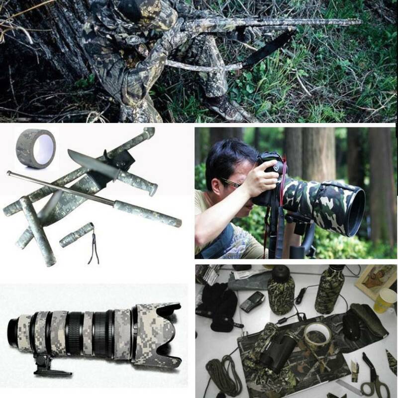 10Meters Duct Outdoor Woodland Camping Camouflage Tape Wrap Hunting Adhesive Stealth Camo Tape Bandage