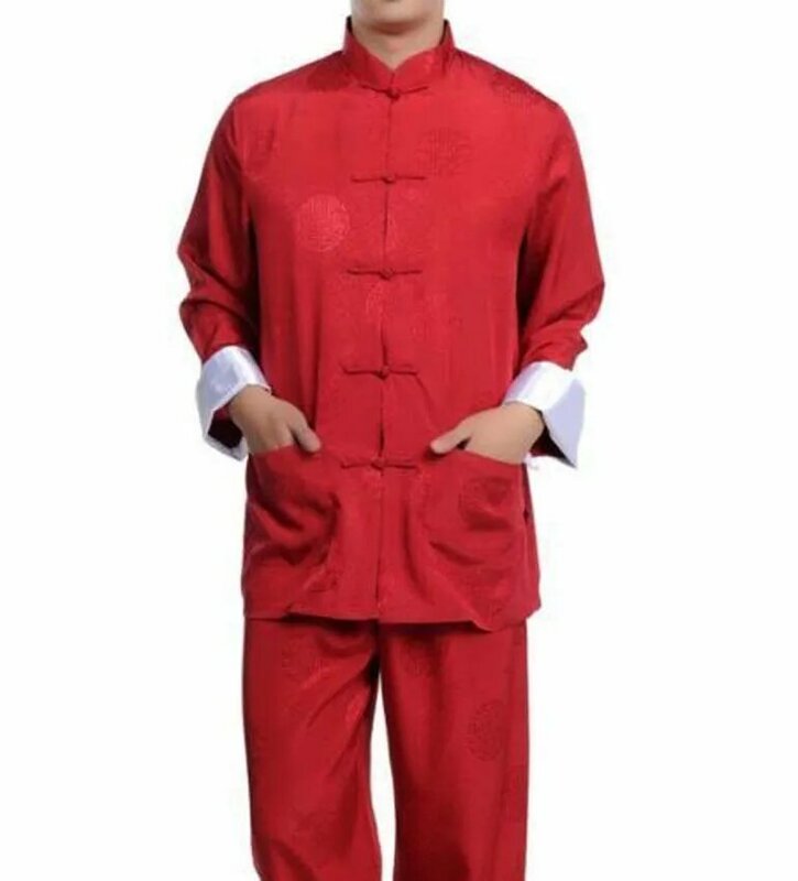Hurtownie darmowa wysyłka nowy 5 kolor chiński męska sukienka jedwabiu kung fu strój tang piżamy SZ: M L XL 2XL 3XL gorąca sprzedaży