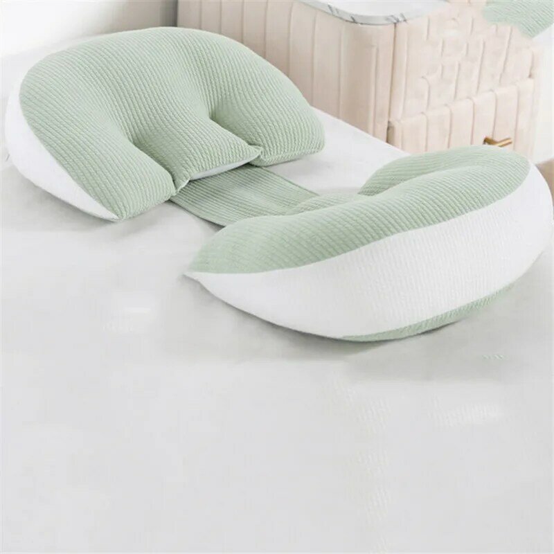 Multi-Function Pure Cotton Sleeping Support หมอนสำหรับหญิงตั้งครรภ์ U-Shape การจับคู่สี Pregnancy Side Sleeper เอวหมอน