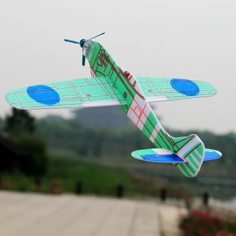 12 Buah DIY Hand Throw Pesawat Terbang Glider Mainan Pesawat Terbuat dari Busa Plast Tas Pesta Pengisi Anak-anak Mainan Anak-anak Permainan